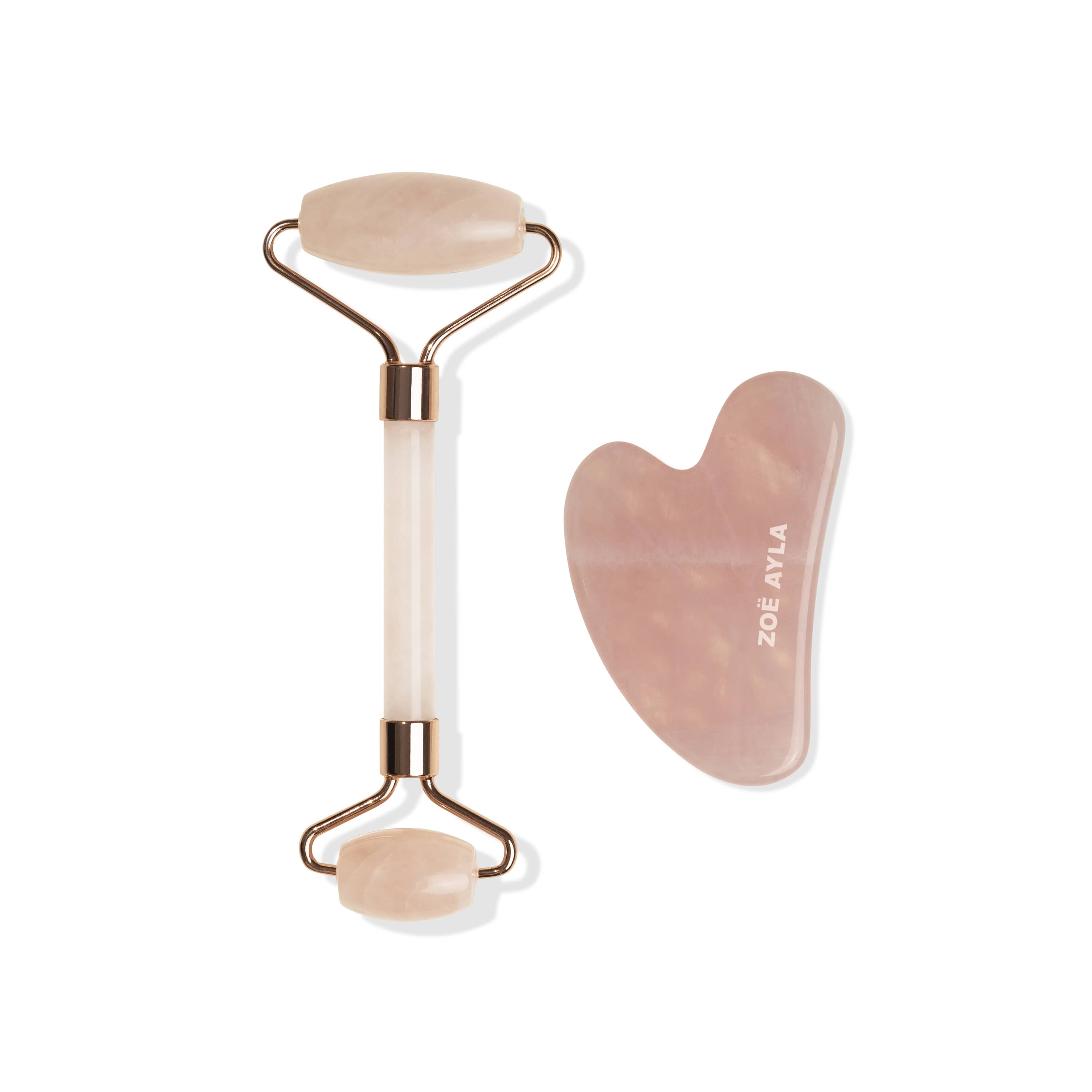 Rose Quartz Gua Sha and Roller Set
