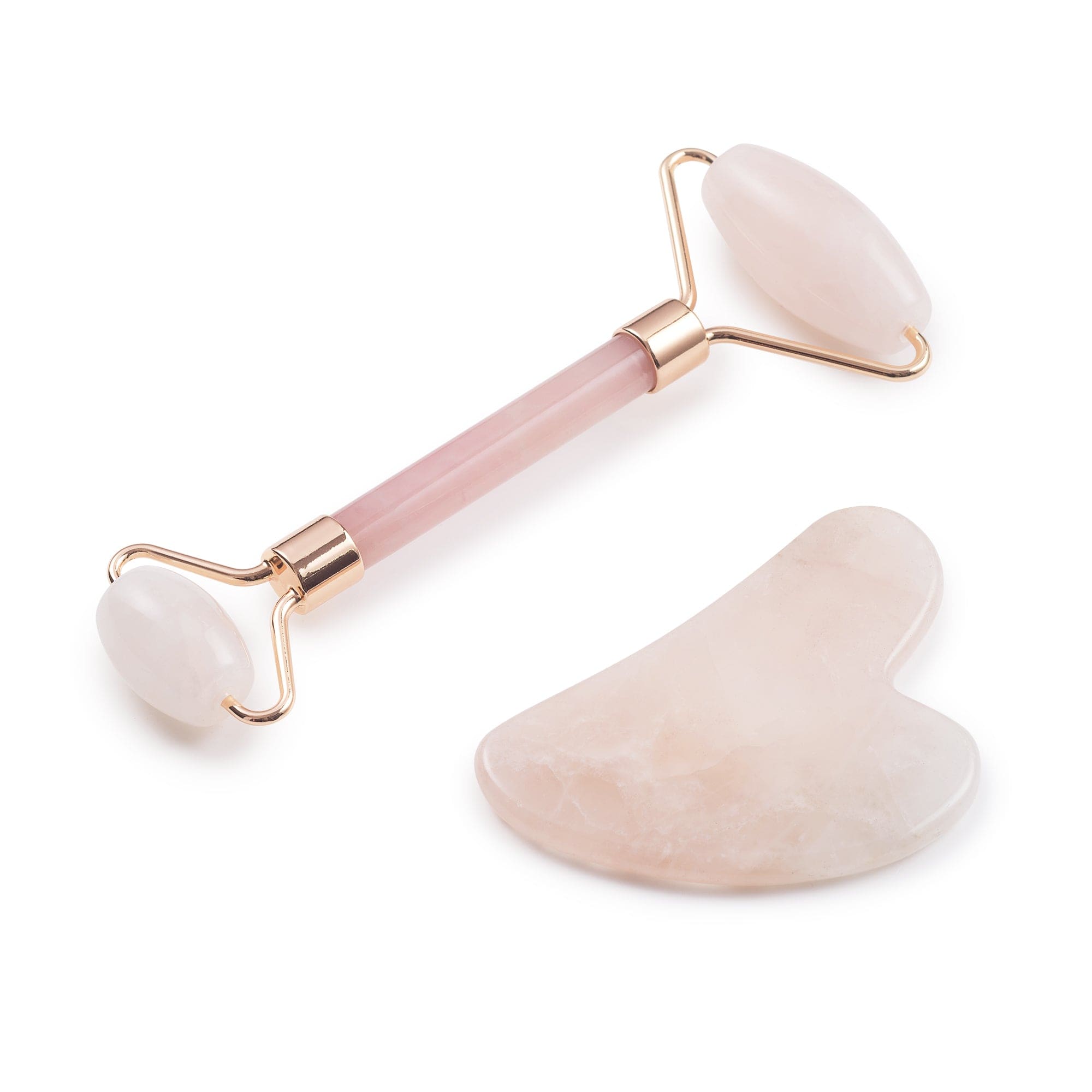 Rose Quartz Gua Sha and Roller Set