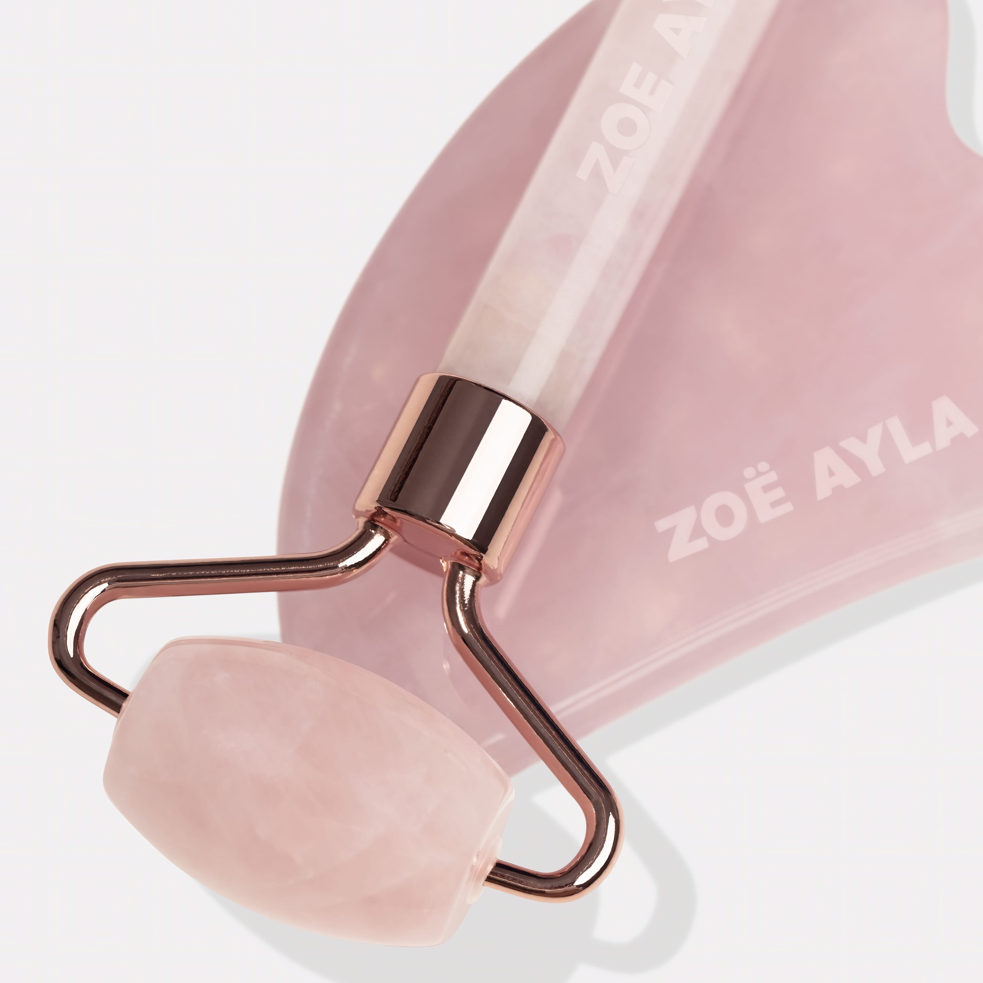 Rose Quartz Gua Sha and Roller Set