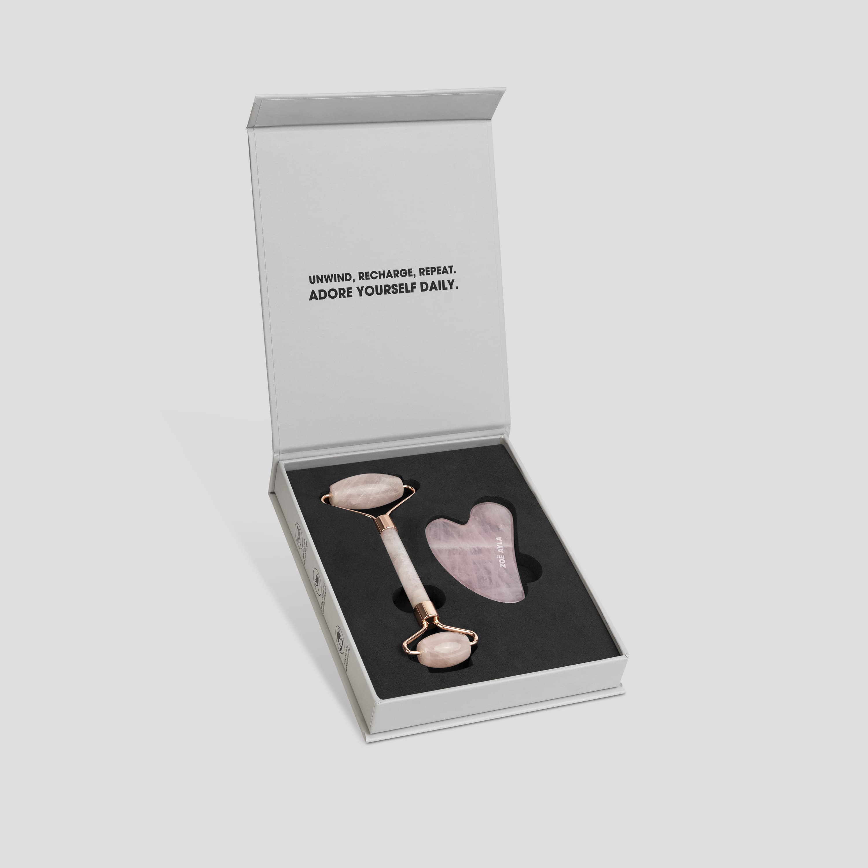Rose Quartz Gua Sha and Roller Set