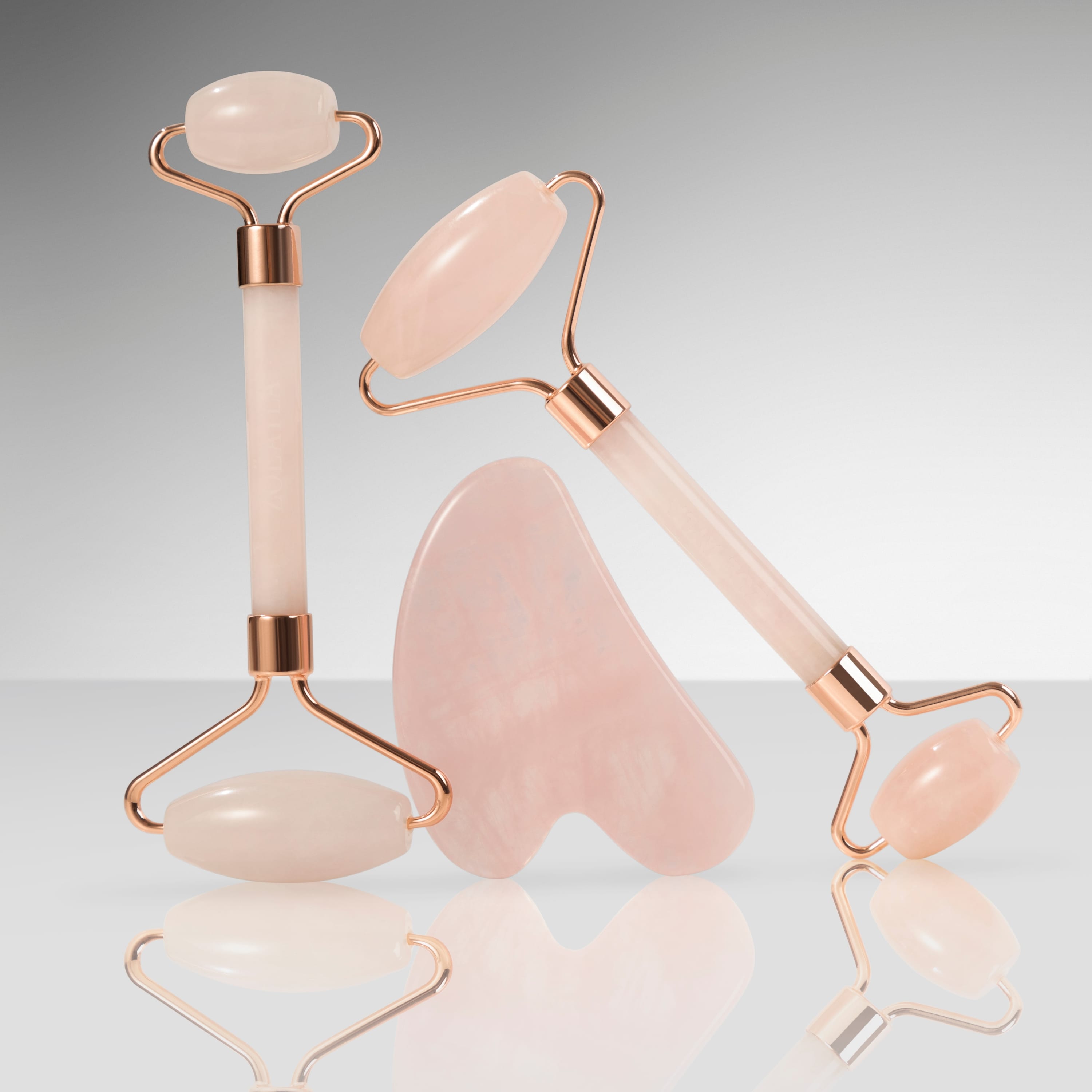 Rose Quartz Gua Sha and Roller Set