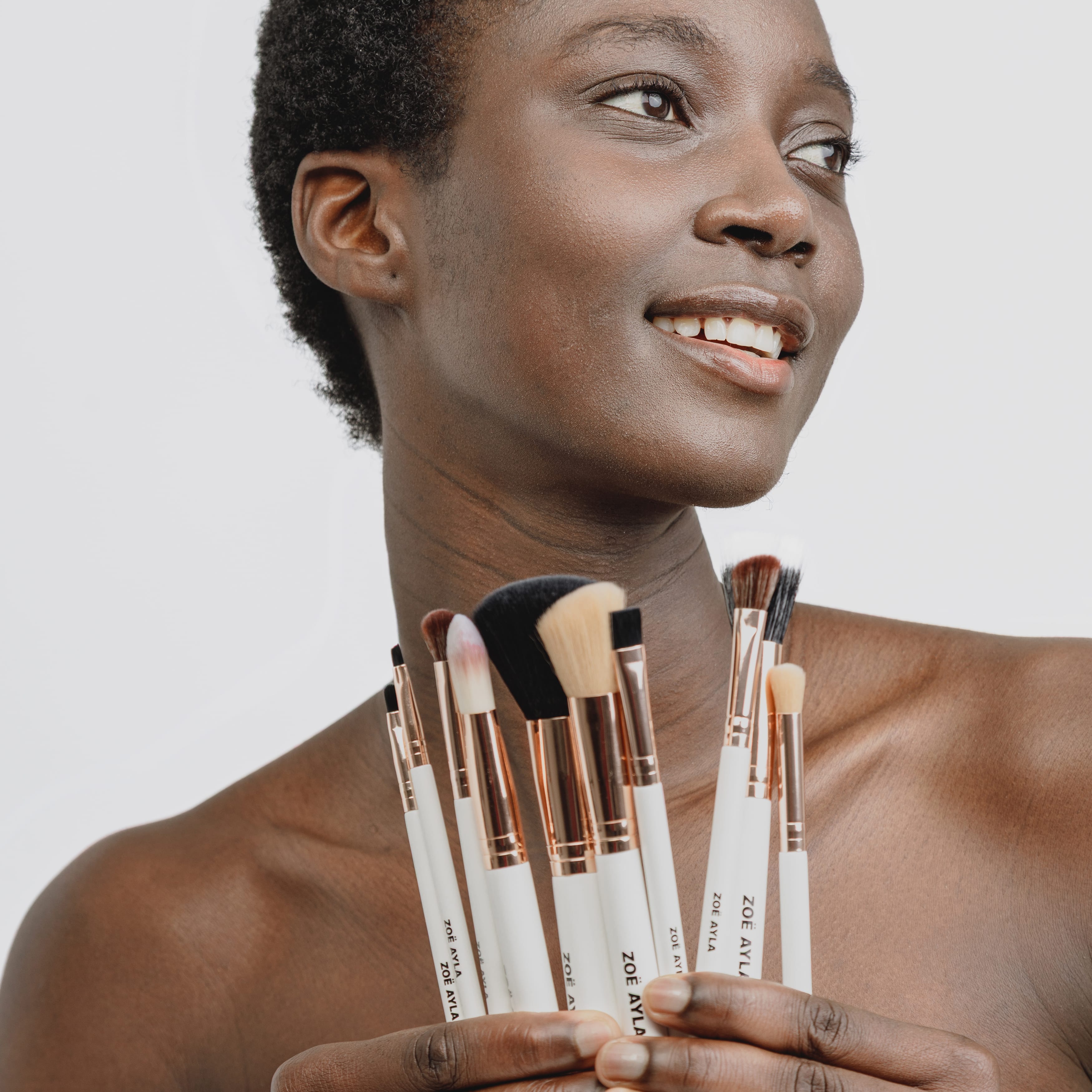 12-Piece Professional Brush Set with Vegan Leather Travel Case