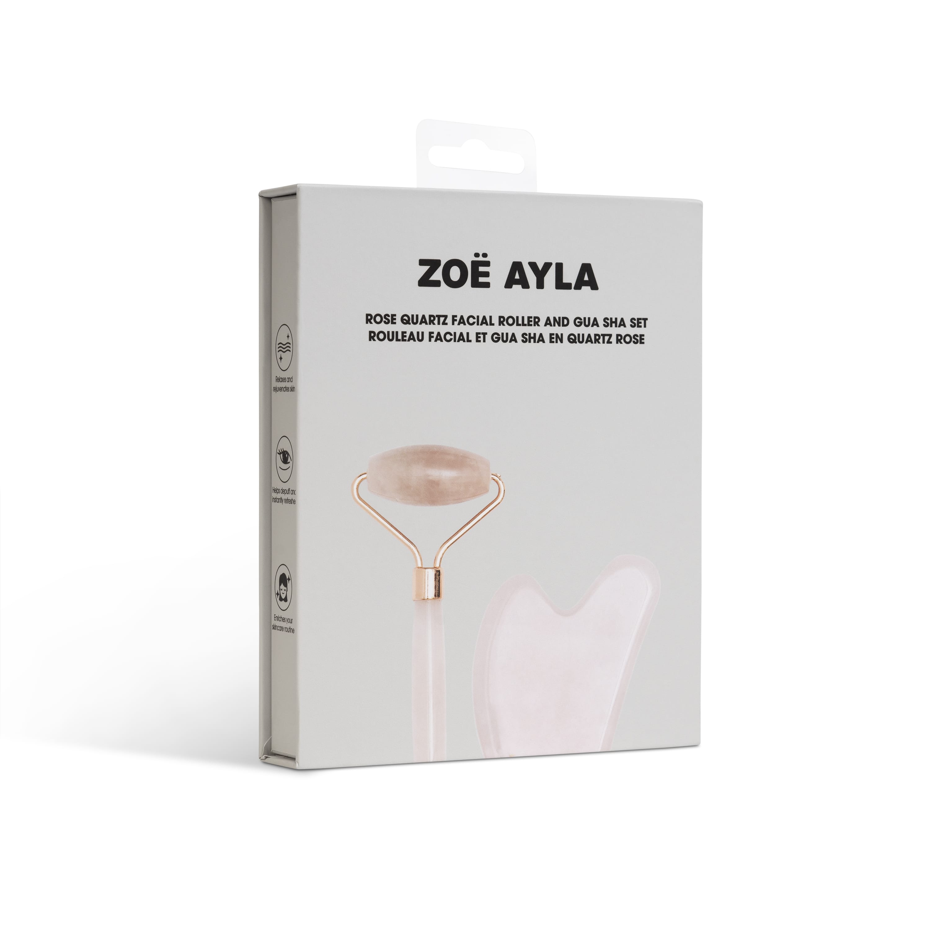 Rose Quartz Gua Sha and Roller Set