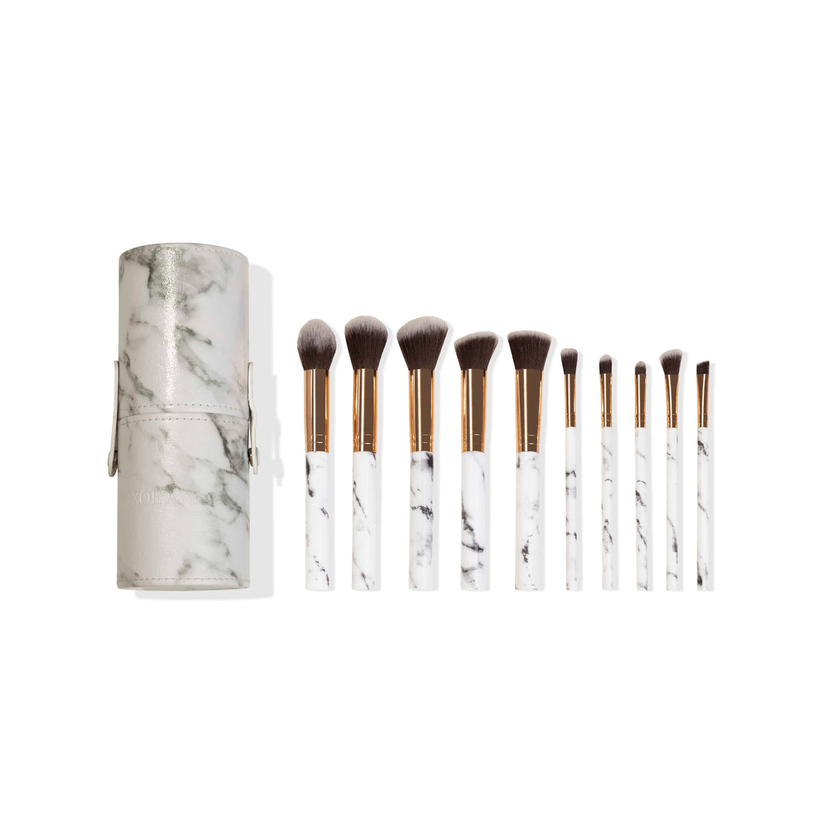 10-Piece Makeup Brush Set with Cylindric Case