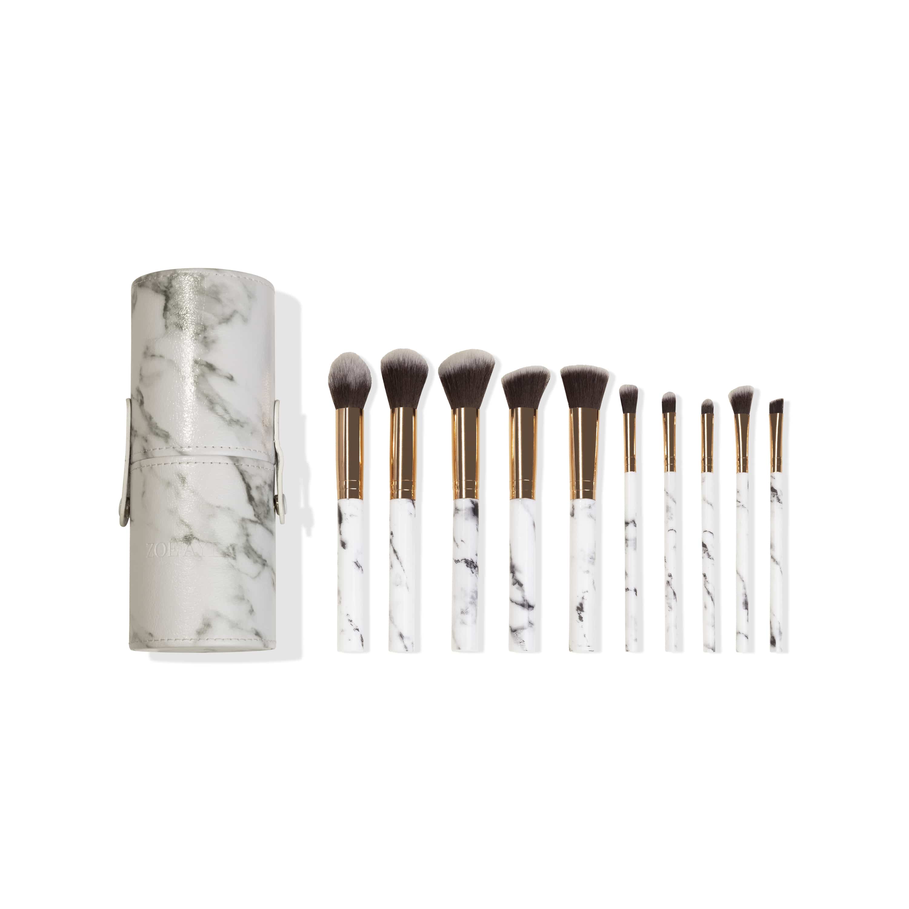 10-Piece Makeup Brush Set with Cylindric Case