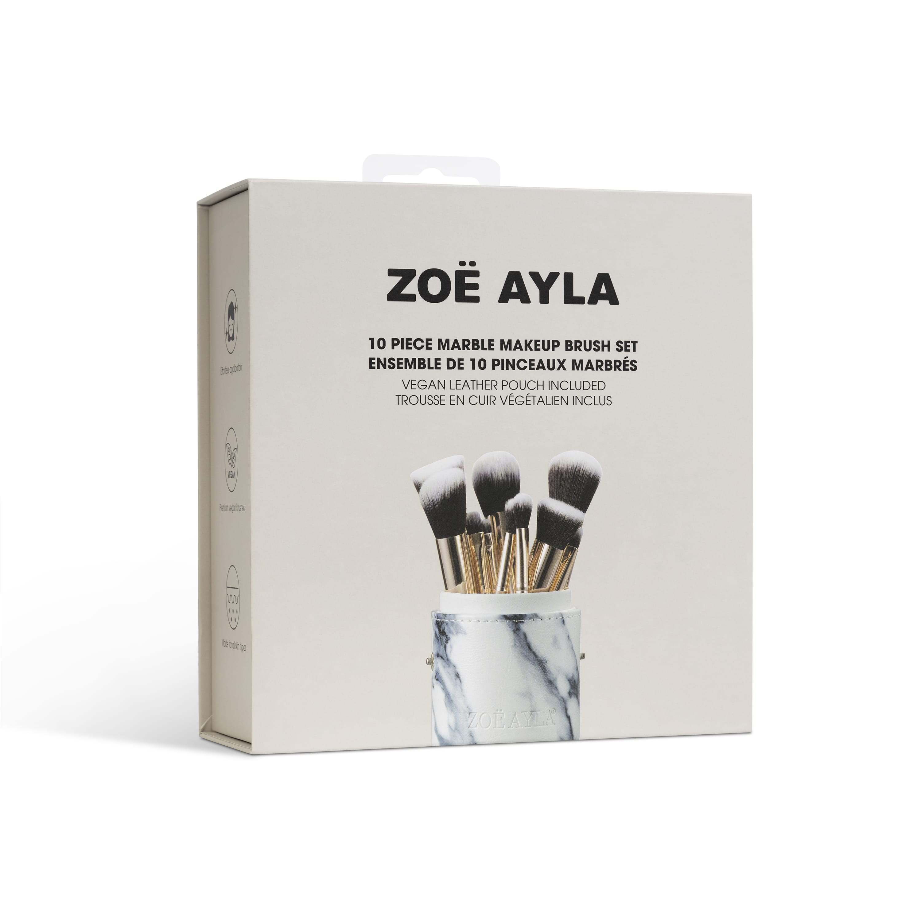 10-Piece Makeup Brush Set with Cylindric Case