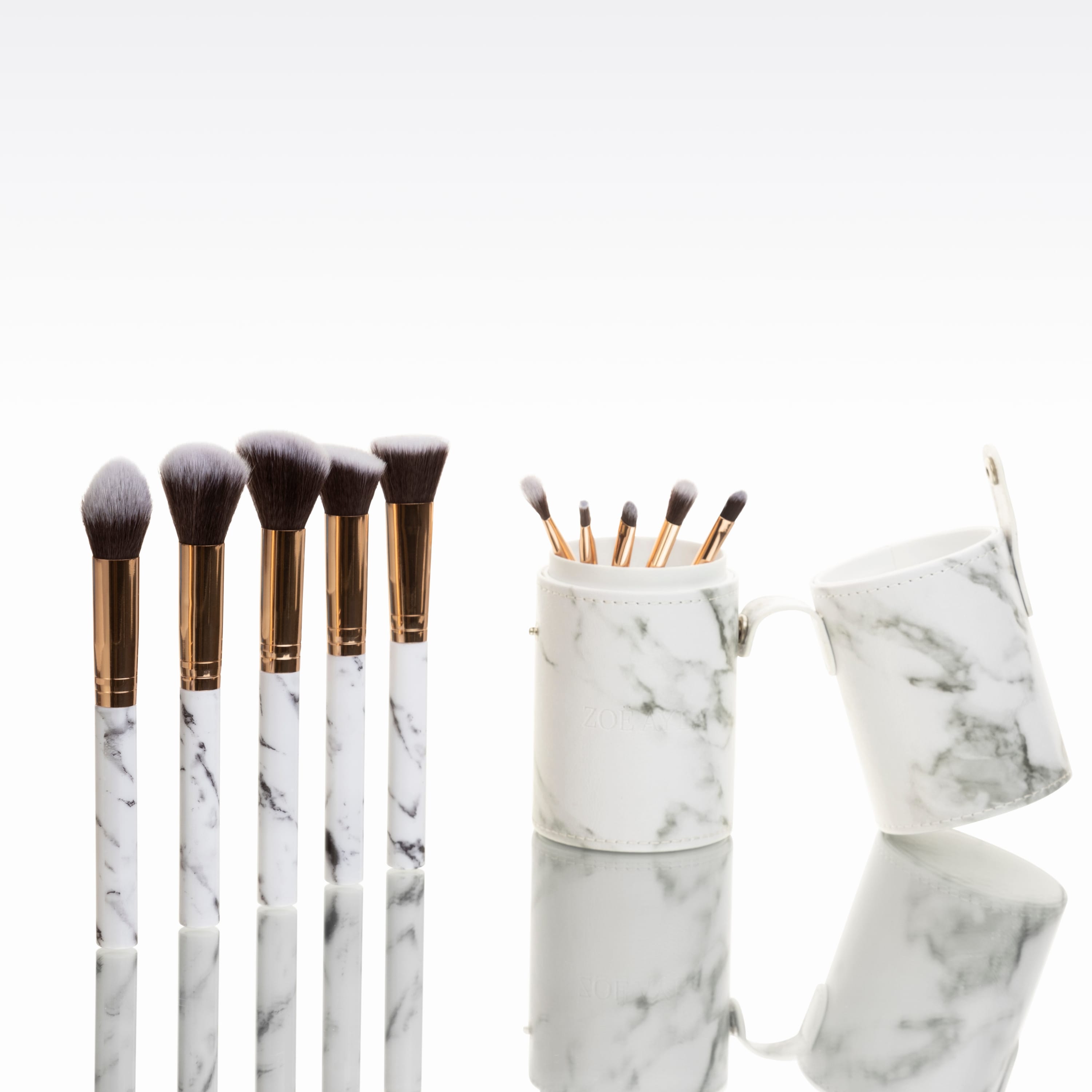 10-Piece Makeup Brush Set with Cylindric Case